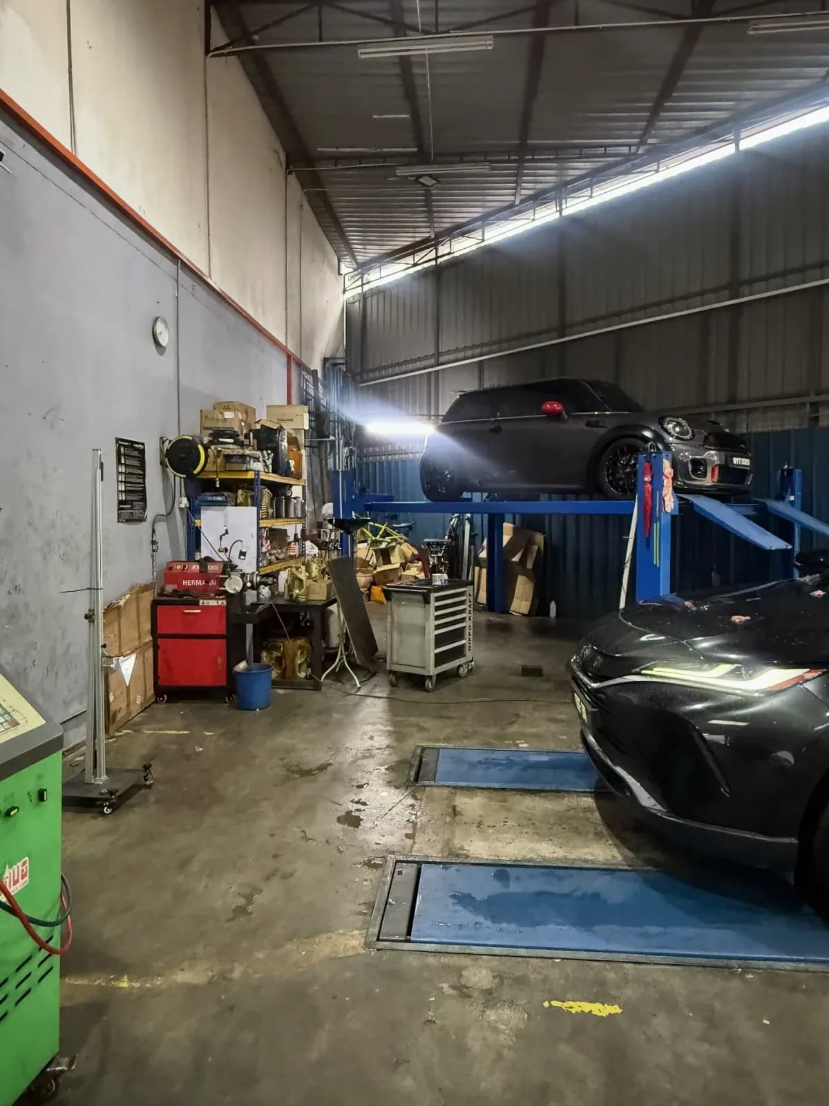 Toyota Harrier — Front Radar & Blind Spot System Calibration — workshop photograph 2 of 6