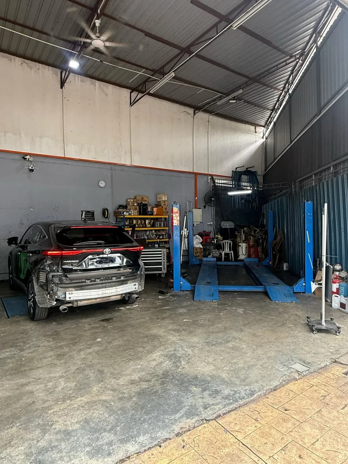 Toyota Harrier — Front Radar & Blind Spot System Calibration — workshop photograph 5 of 6