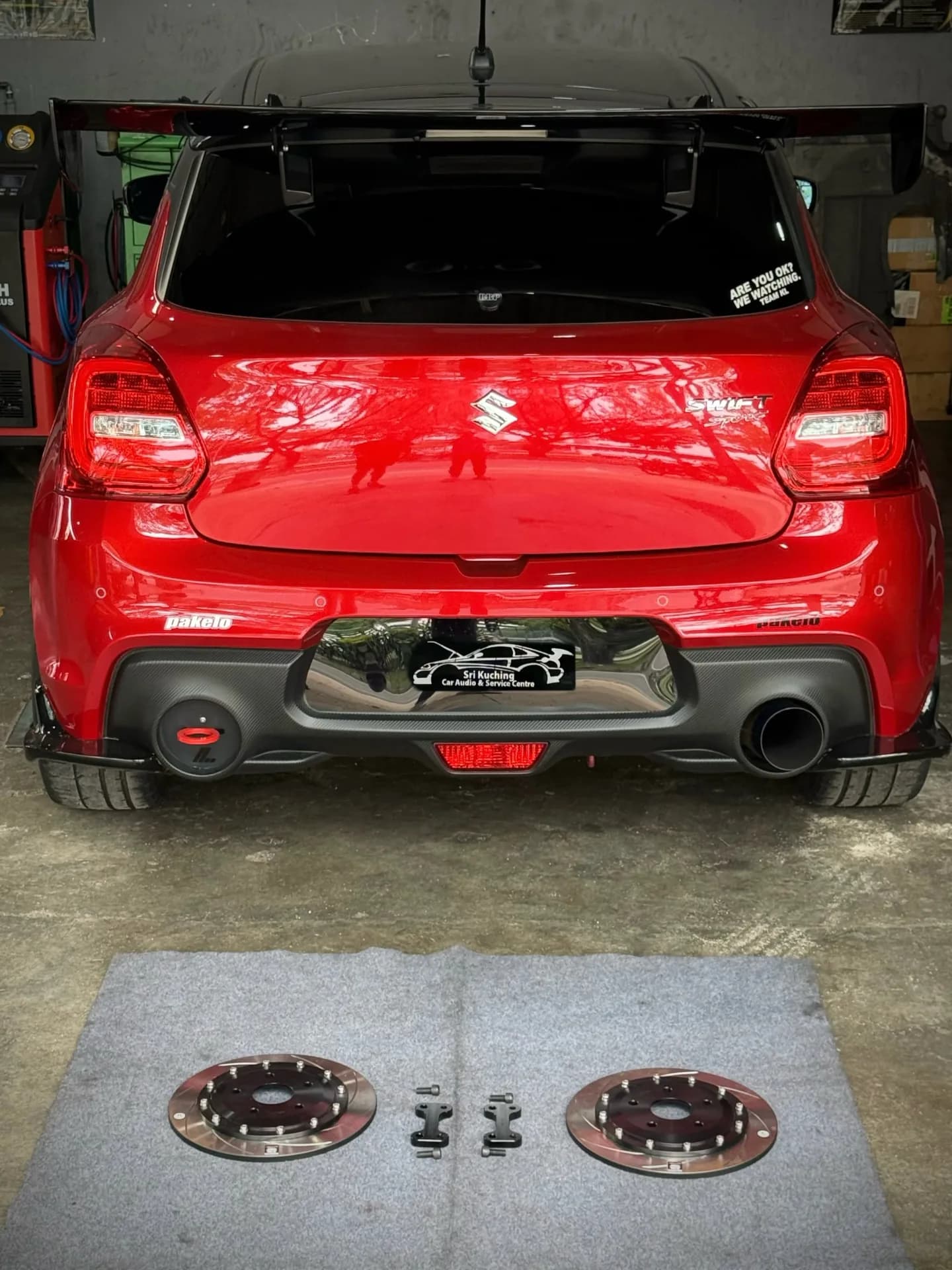 Suzuki Swift Sport ZC33S — Rear High-Temp Oversize Disc Upgrade — workshop photograph 2 of 7